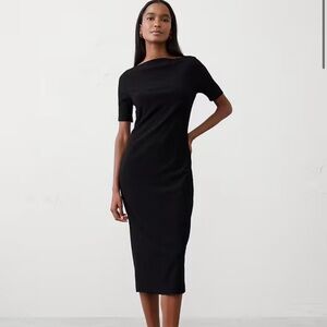 SOFT LUXE BATEAU-NECK MIDI DRESS